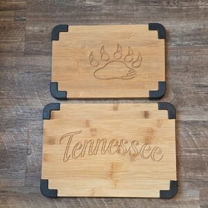 Bamboo Cutting Board Set with Black Accents New